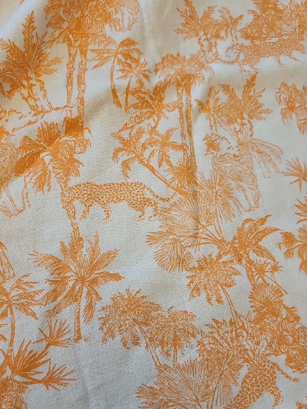 J2🔹️CeCe Wide Leg Pants White with Orange Palm Print - Picture 3 of 4
